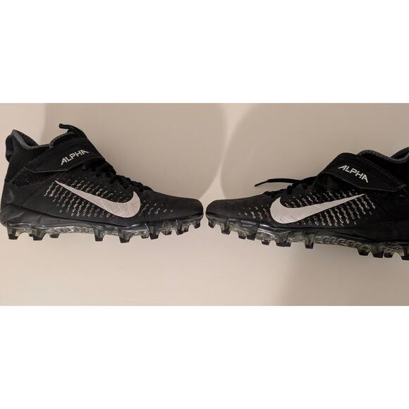 Nike Shoe Alpha Menace Pro 2 Mid Black White Traction Size US 9 Football Cleats - Picture 7 of 9